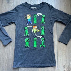 MINECRAFT BY MOJANG STUDIOS DECAL BOYS LONG SLEEVE SHIRT